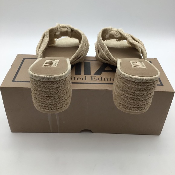 MIA Womens Isandra Natural Fabric Espadrille Wedge Slide Sandals Size 11M NEW - Picture 4 of 6